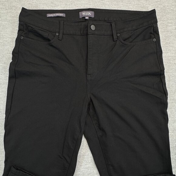 NYDJ Womens Marilyn Straight Black Trouser Size 12P Lift Tuck Technology Stretch - Picture 4 of 15